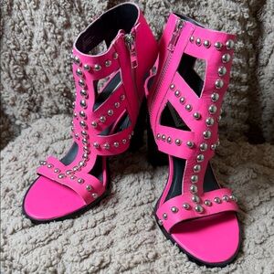 Steve Madden Serena Hot Pink Studded Women's Heels